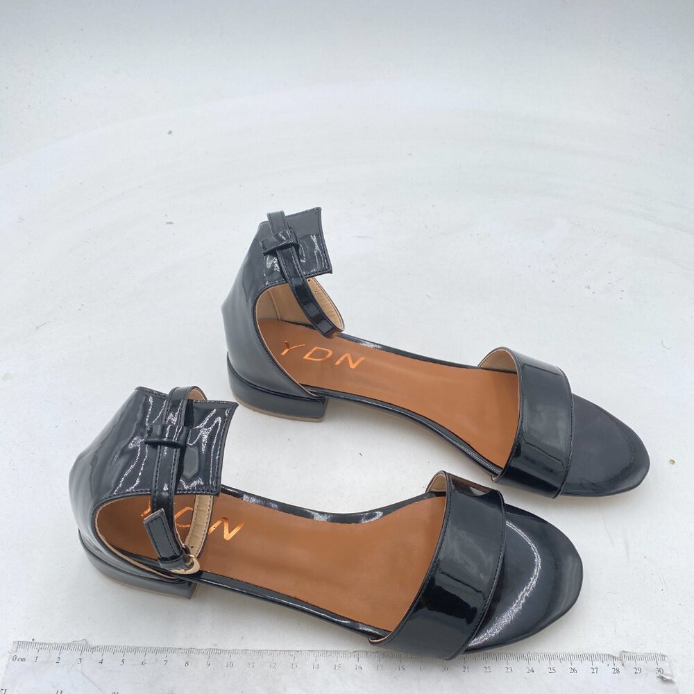 Ydn Black Block Low Heel Sandals Open Toe Ankle S… - image 4